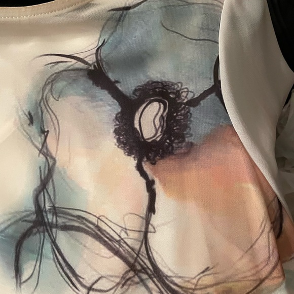 Long top M&S, painted silk, US size 10 - Picture 3 of 7